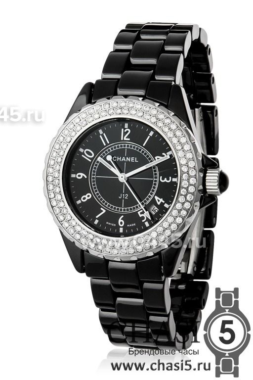 Часы Chanel J12 Diamonds Black (00922)